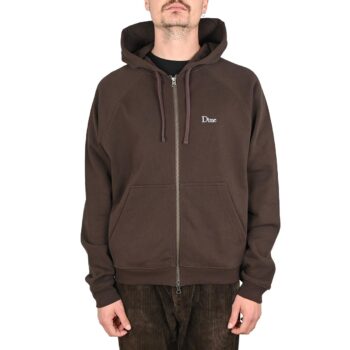 Dime Classic Small Logo Zip Hoodie - Dark Brown