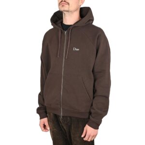 Dime Classic Small Logo Zip Hoodie - Dark Brown