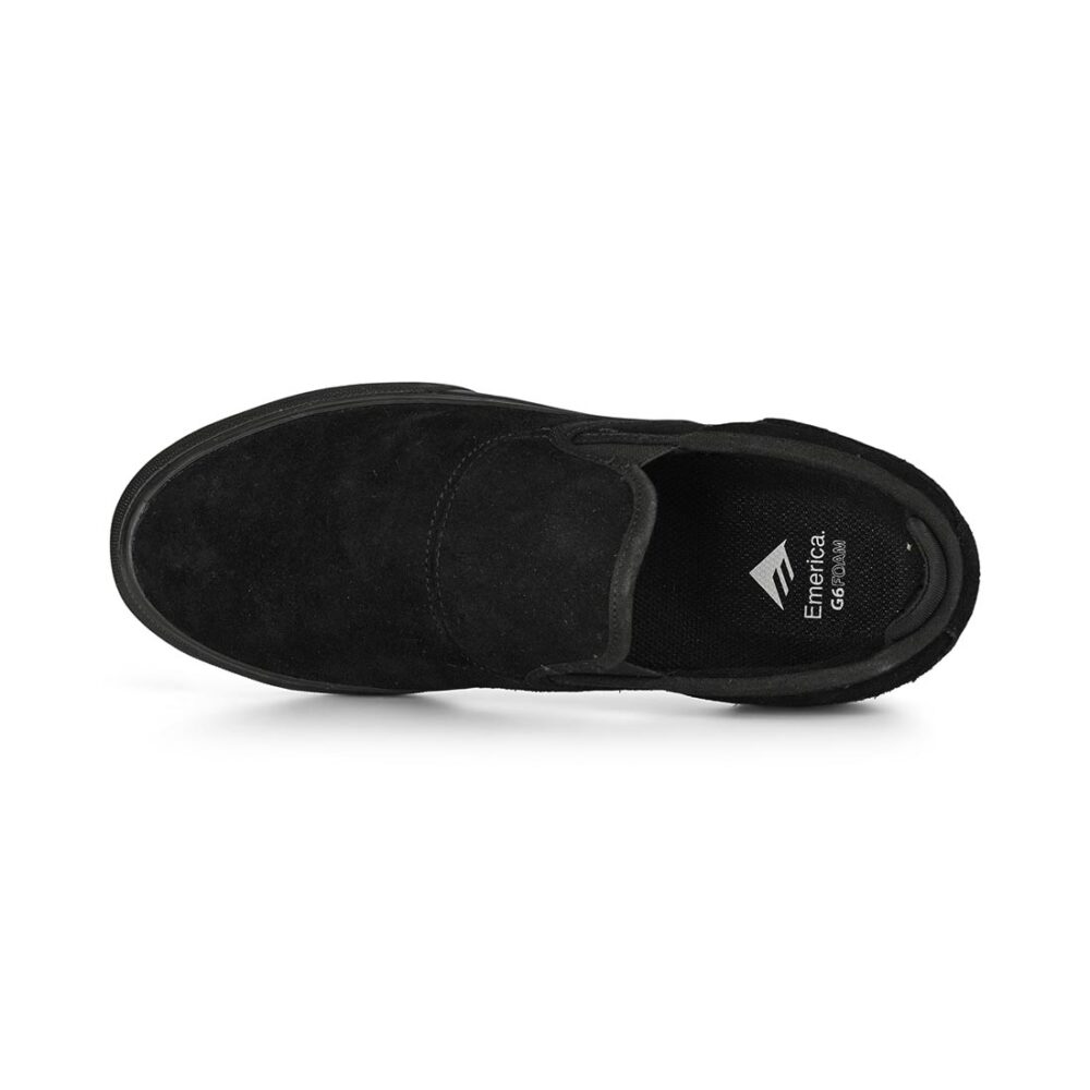 Emerica Wino G6 Slip-On Skate Shoes - Black/Black/Black