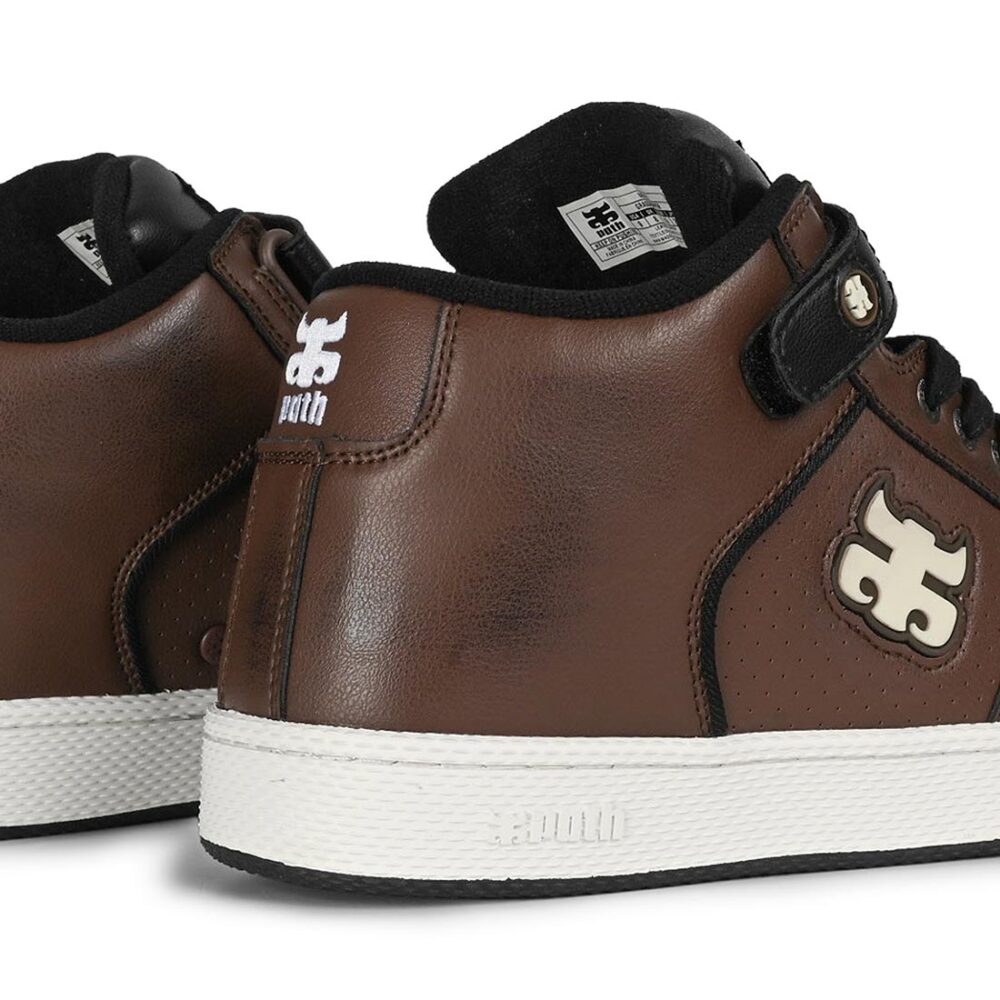 IPATH Grasshopper High-Top Skate Shoes - Brown Leather