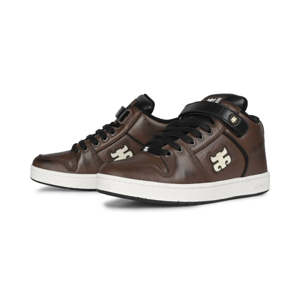 IPATH Grasshopper High-Top Skate Shoes - Brown Leather