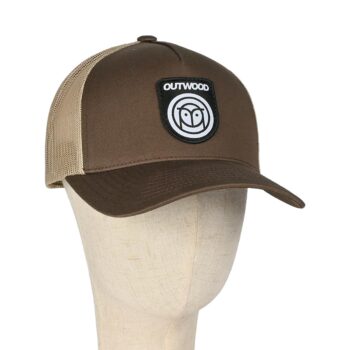 Outwood Shield 5-Panel Trucker Cap - Brown/Khaki