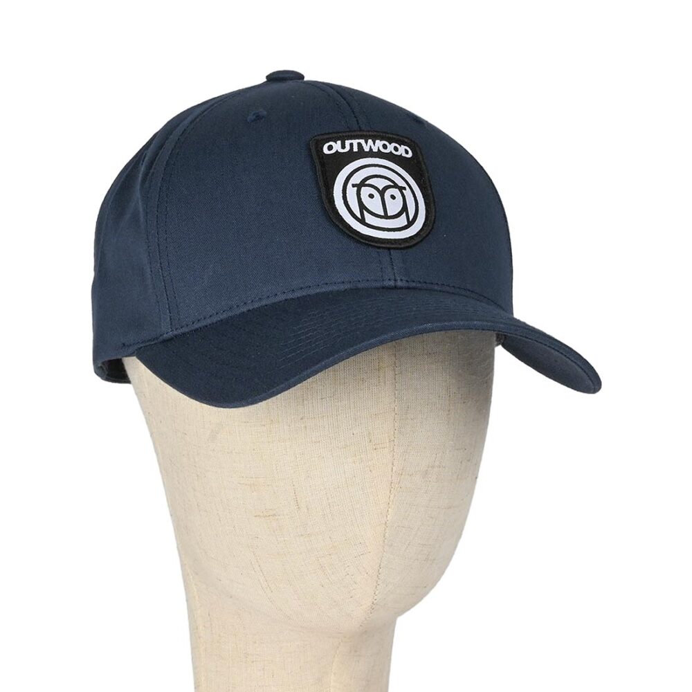Outwood Shield Curved Peak Snapback Cap - Navy