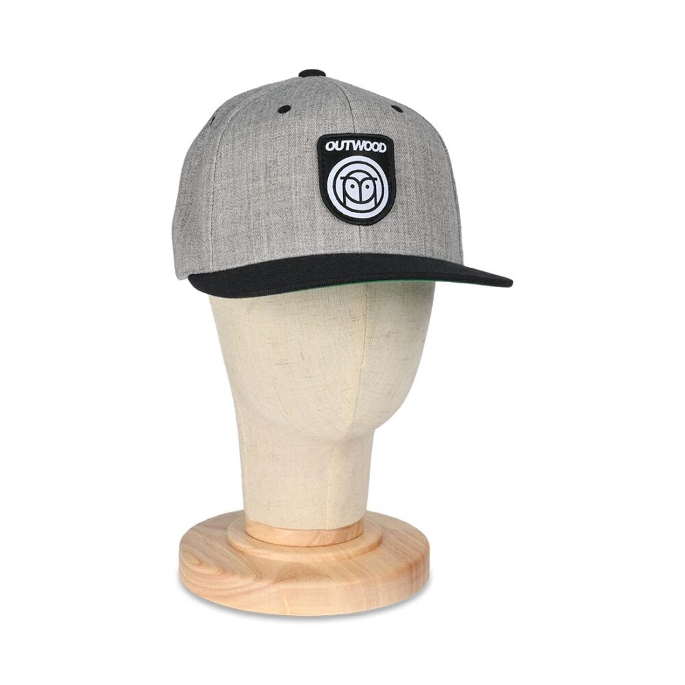 Outwood Shield Structured Snapback Cap - Heather Grey/Black