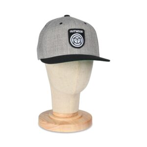 Outwood Shield Structured Snapback Cap - Heather Grey/Black