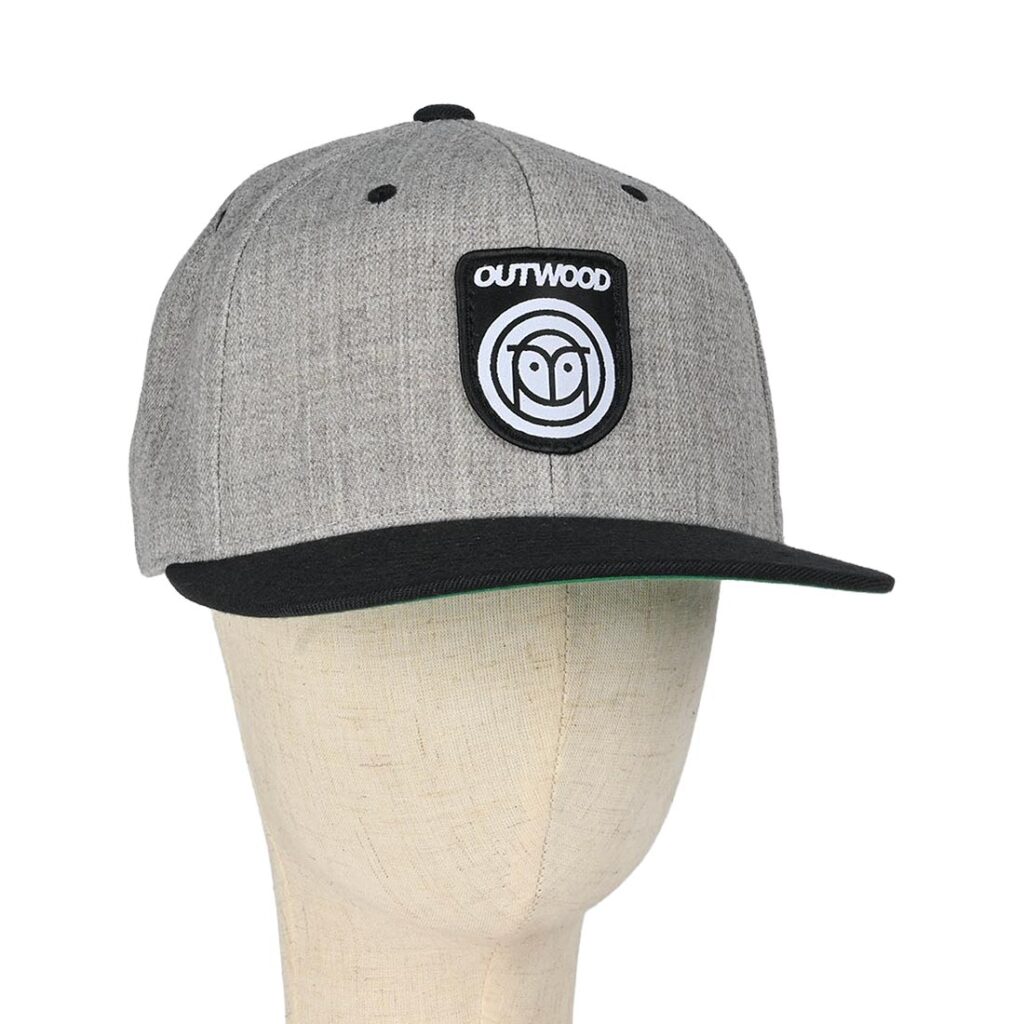 Outwood Shield Structured Snapback Cap - Heather Grey/Black