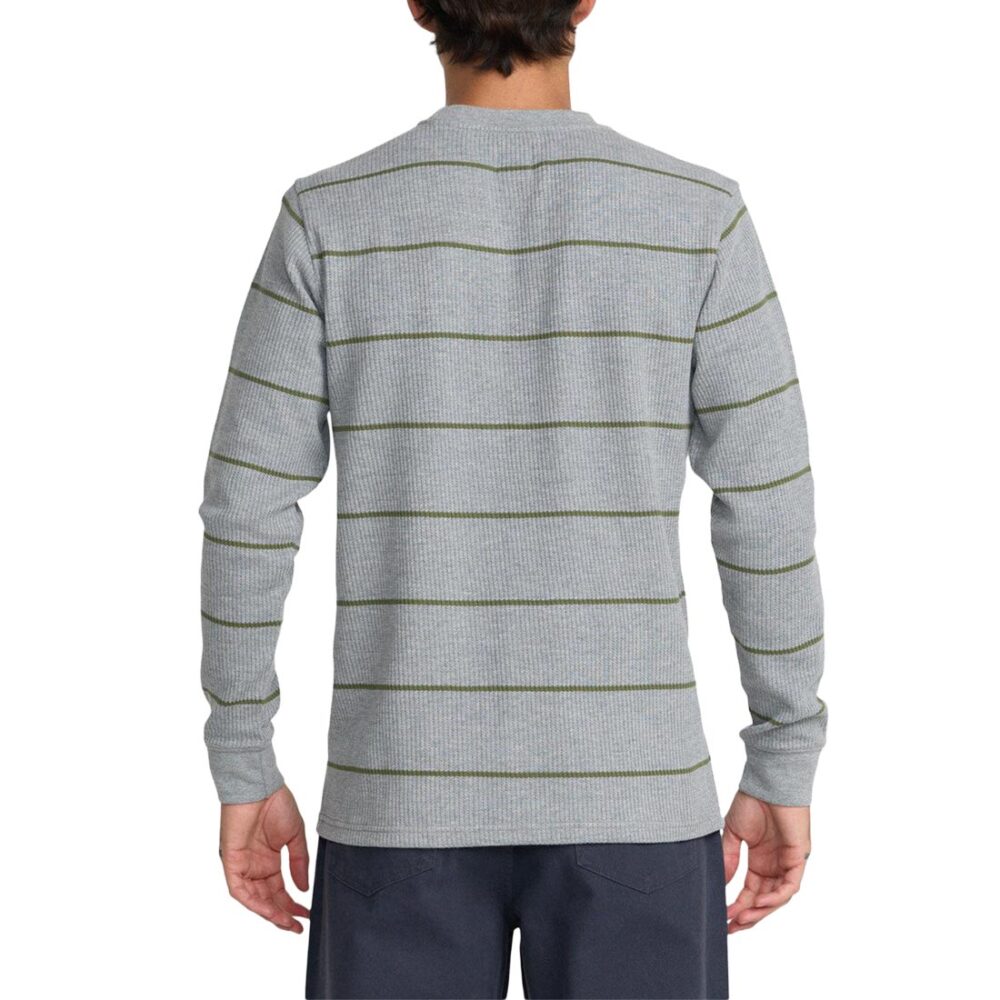 RVCA Thermal Stripe L/S T-Shirt - Heather Grey