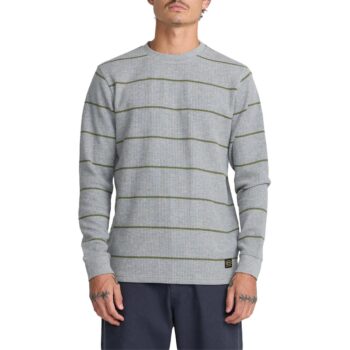 RVCA Thermal Stripe L/S T-Shirt - Heather Grey