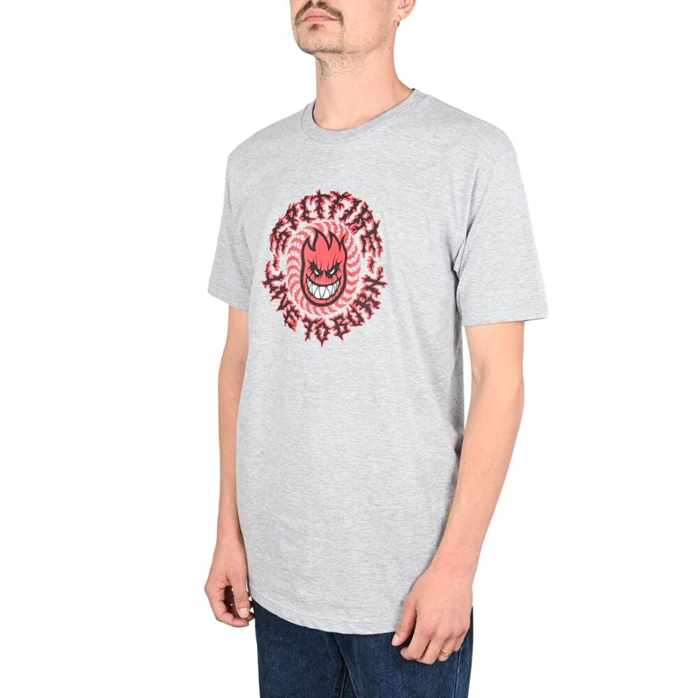 Spitfire Deathmask Classic S/S T-Shirt - Heather Grey