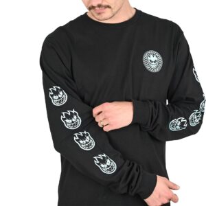 Spitfire Deathmask Classic Sleeve Glow L/S T-Shirt - Black