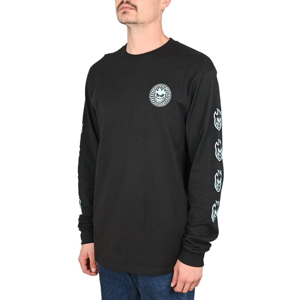 Spitfire Deathmask Classic Sleeve Glow L/S T-Shirt - Black