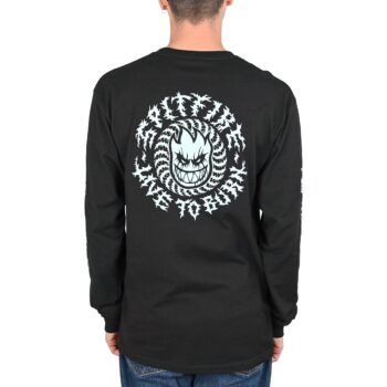 Spitfire Deathmask Classic Sleeve Glow L/S T-Shirt - Black