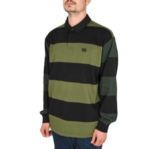 Vans 2-Tone Stripe Ward Rugby Shirt - Black/Green