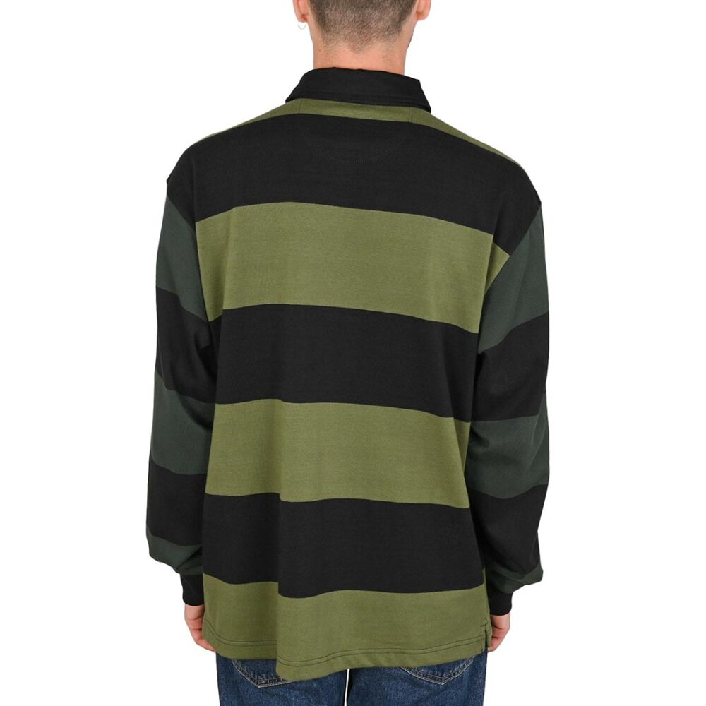 Vans 2-Tone Stripe Ward Rugby Shirt - Black/Green