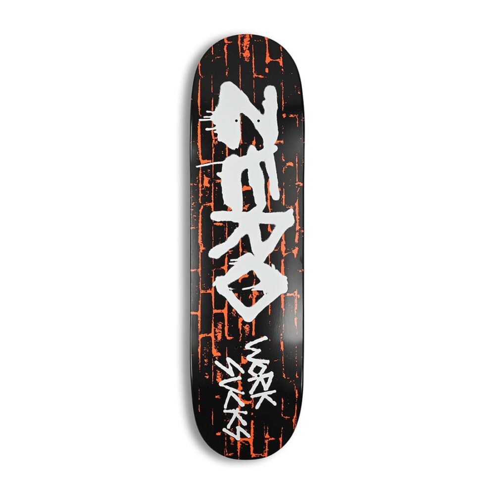 Zero Work Sucks 8.5" Skateboard Deck - Black