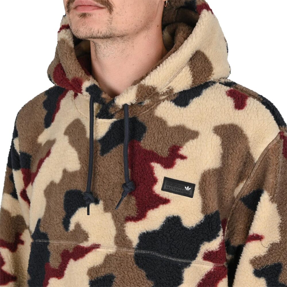 Adidas FS+ High Pile Pullover Fleece Hoodie - Khaki Camo