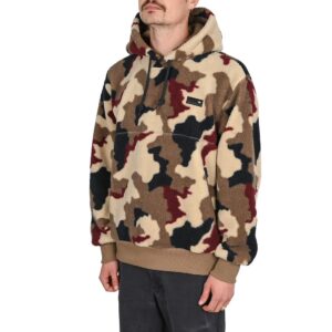 Adidas FS+ High Pile Pullover Fleece Hoodie - Khaki Camo