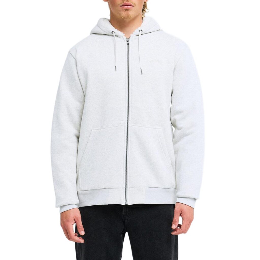 Billabong Arch Sherpa Zip Hoodie - Light Grey Heather