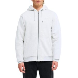 Billabong Arch Sherpa Zip Hoodie - Light Grey Heather