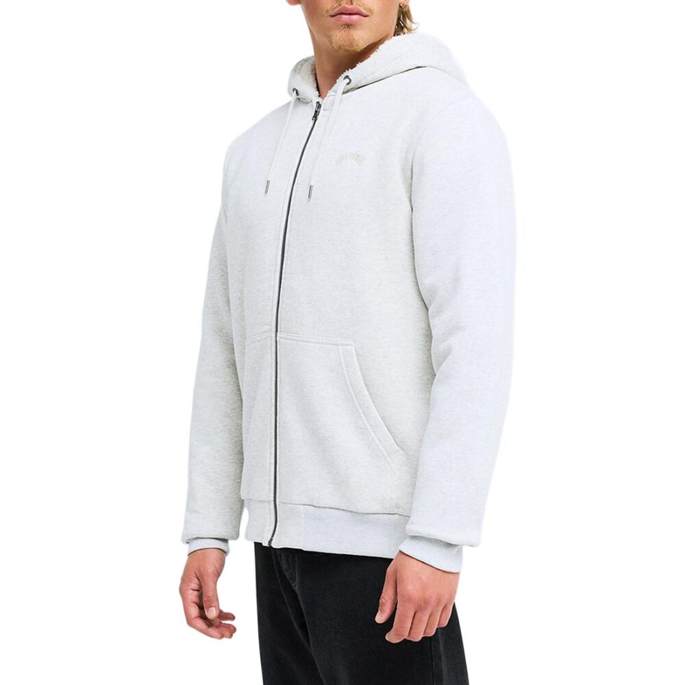 Billabong Arch Sherpa Zip Hoodie - Light Grey Heather