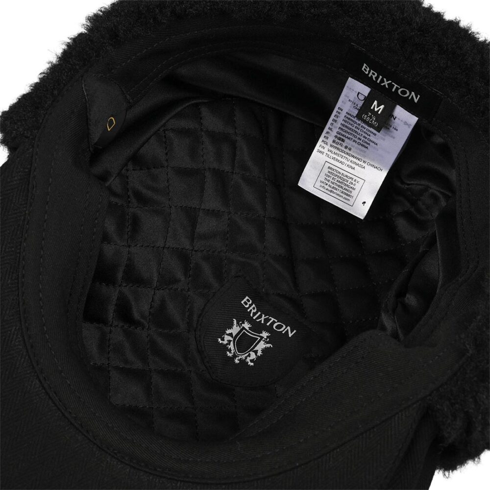 Brixton Barrel Earflap Snap Cap - Black/Black