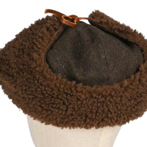 Brixton Barrel Earflap Snap Cap - Brown/Brown Tweed