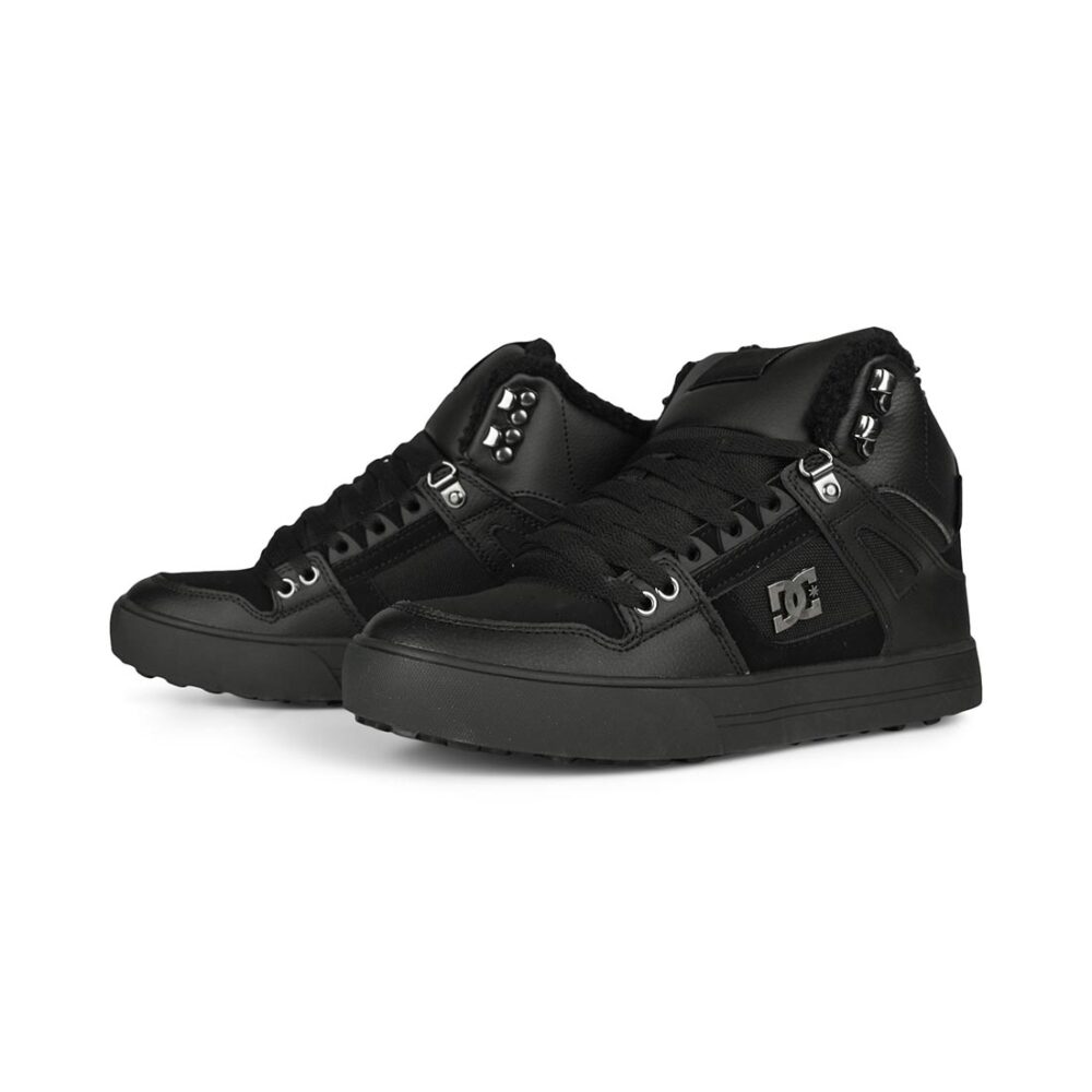 DC Pure High Top WC WNT Winterised Skate Shoes - Black/Black/Black