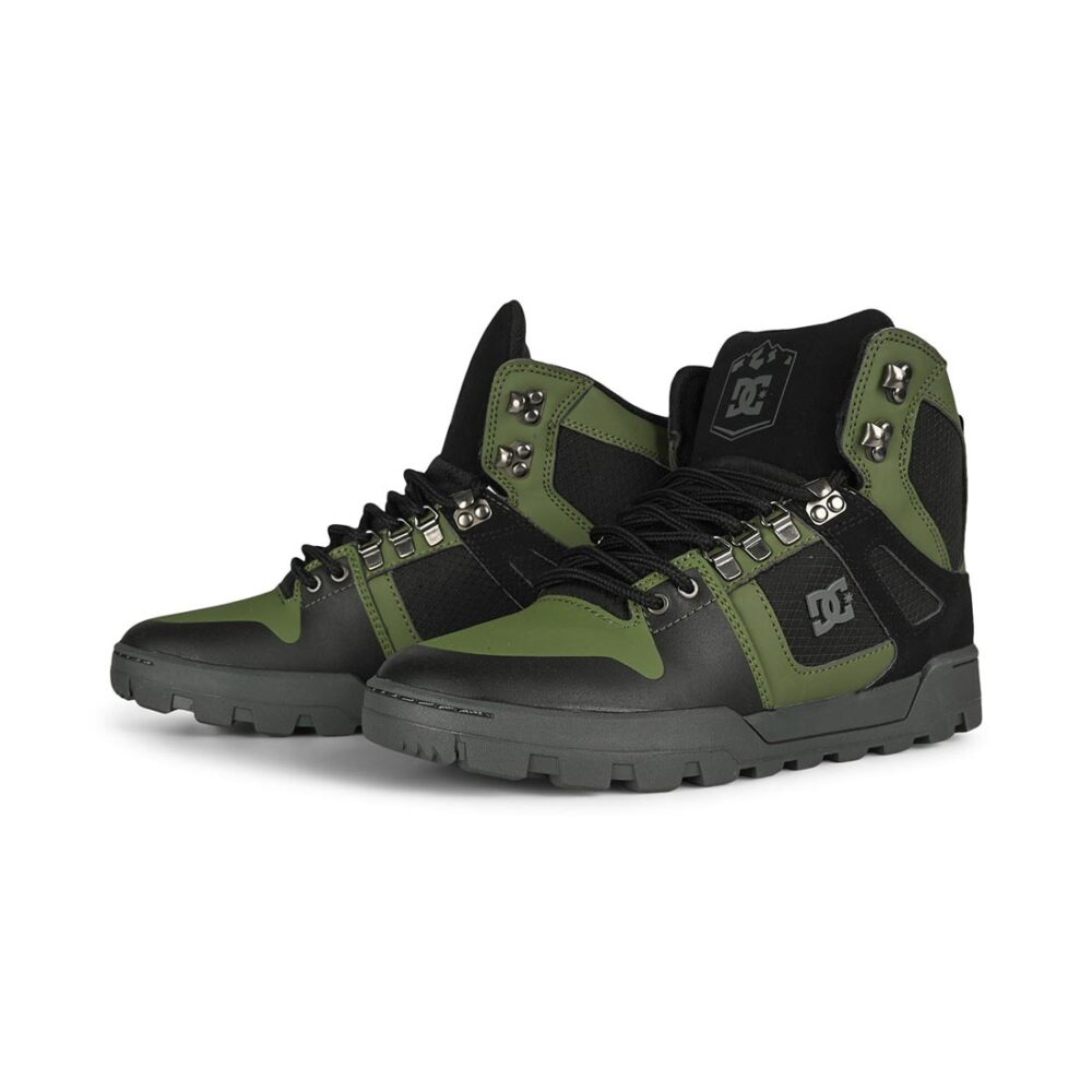 DC Pure High Top WR Lace Up Winter Boot - Black/Olive/Grey