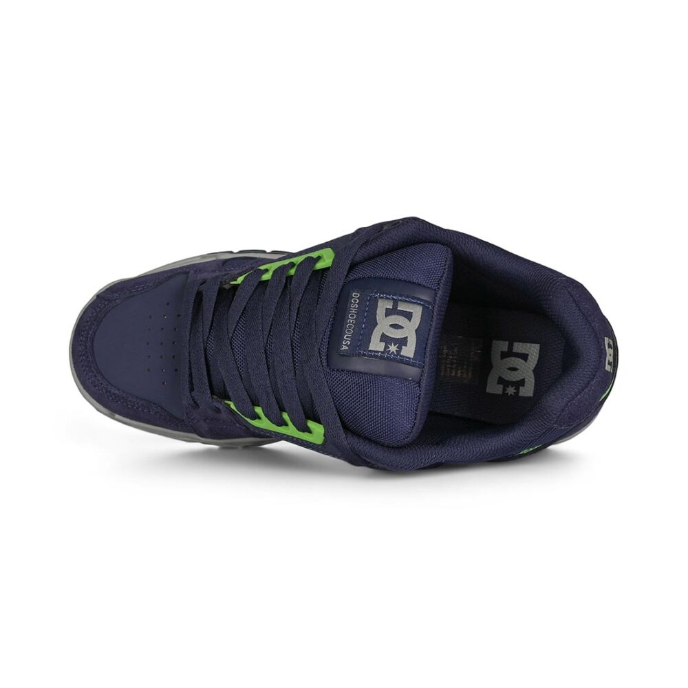 DC Stag Skate Shoes - Navy/Lime/Grey