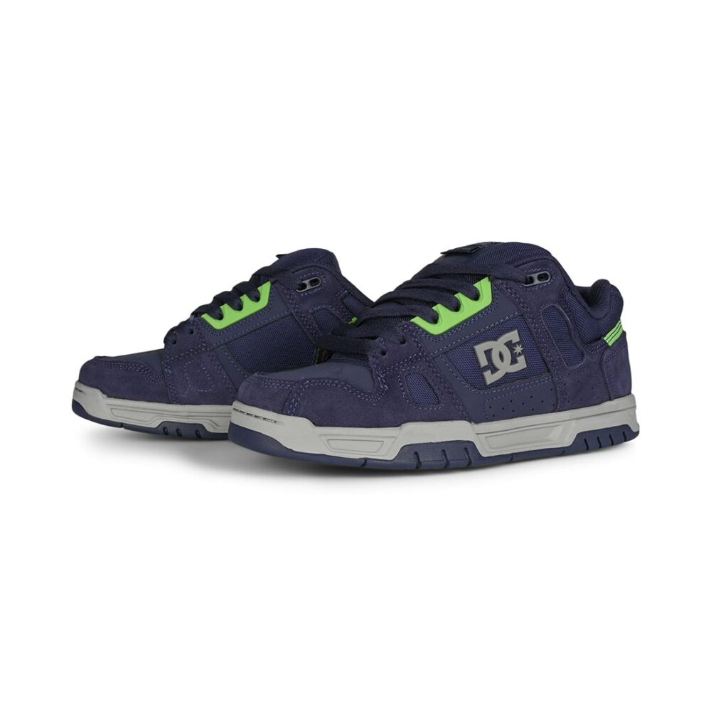 DC Stag Skate Shoes - Navy/Lime/Grey
