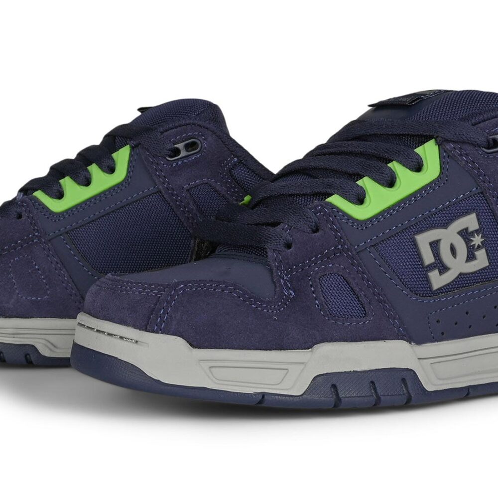 DC Stag Skate Shoes - Navy/Lime/Grey