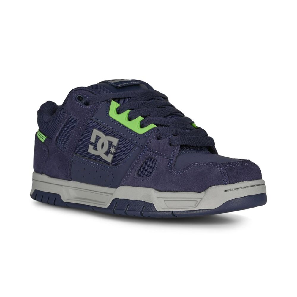 DC Stag Skate Shoes - Navy/Lime/Grey