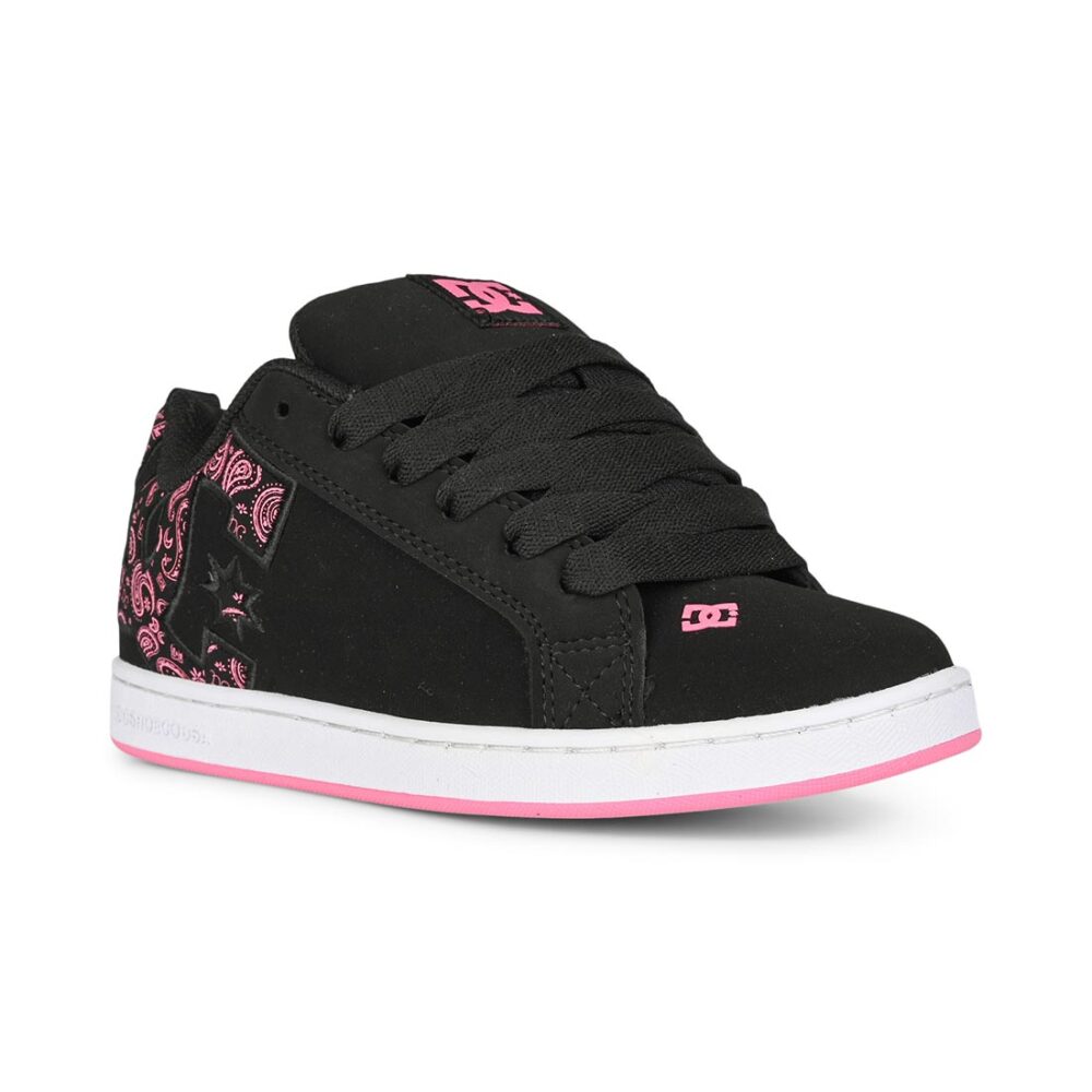 DC Women's Court Graffik Skate Shoes - Black/Pink/White