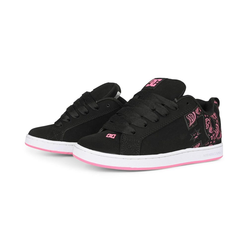 DC Women's Court Graffik Skate Shoes - Black/Pink/White