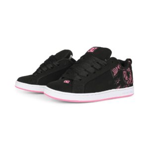 DC Women's Court Graffik Skate Shoes - Black/Pink/White