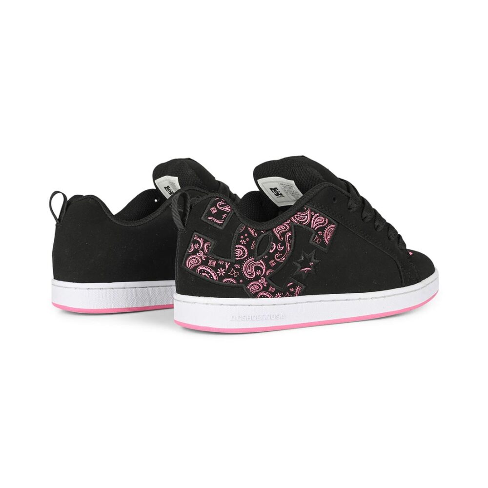 DC Women's Court Graffik Skate Shoes - Black/Pink/White