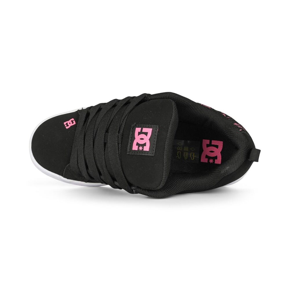 DC Women's Court Graffik Skate Shoes - Black/Pink/White
