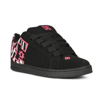 DC Women's Court Graffik Skate Shoes - Black/White/Pink