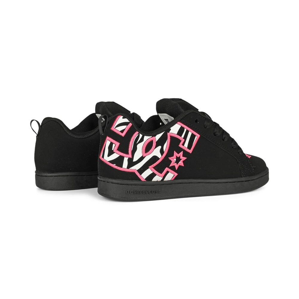 DC Women's Court Graffik Skate Shoes - Black/White/Pink