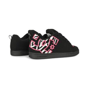 DC Women's Court Graffik Skate Shoes - Black/White/Pink