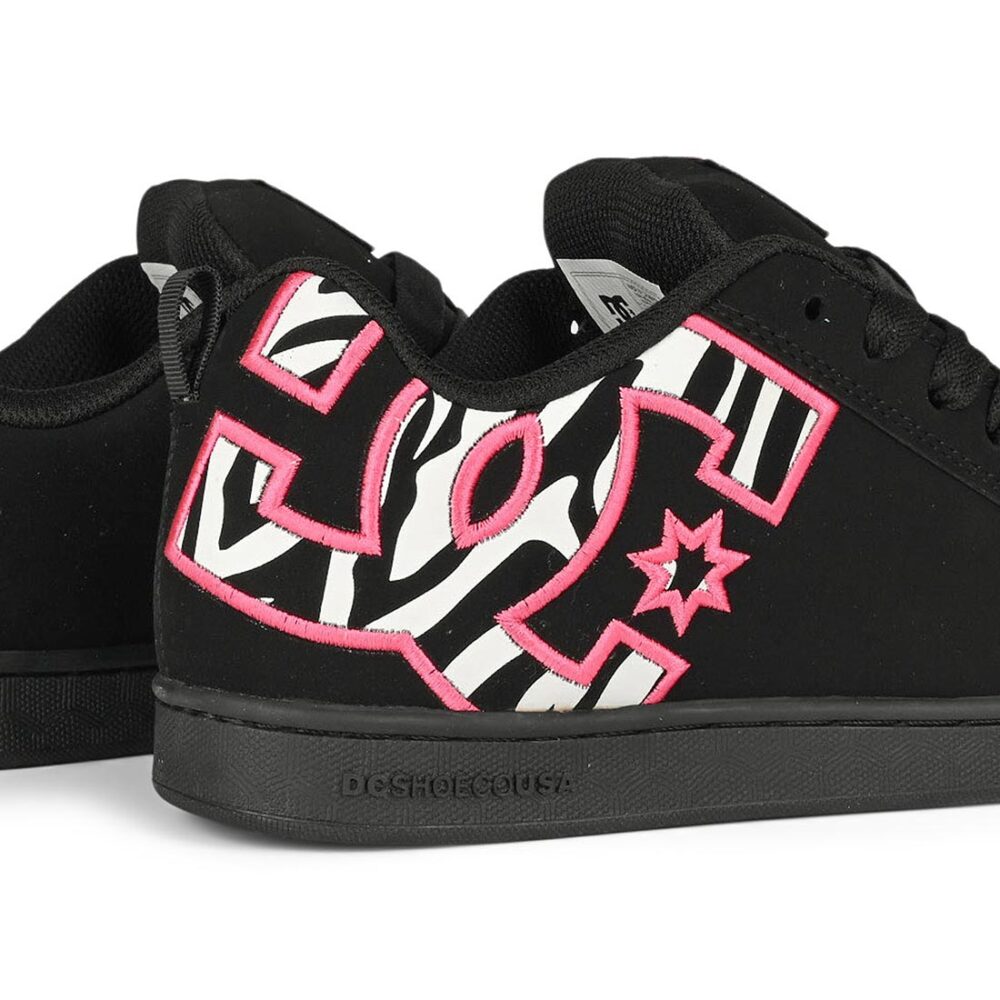 DC Women's Court Graffik Skate Shoes - Black/White/Pink