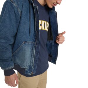 Dickies Hilham Denim Hooded Bomber Jacket - Mid Blue Fade