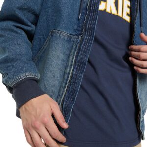 Dickies Hilham Denim Hooded Bomber Jacket - Mid Blue Fade