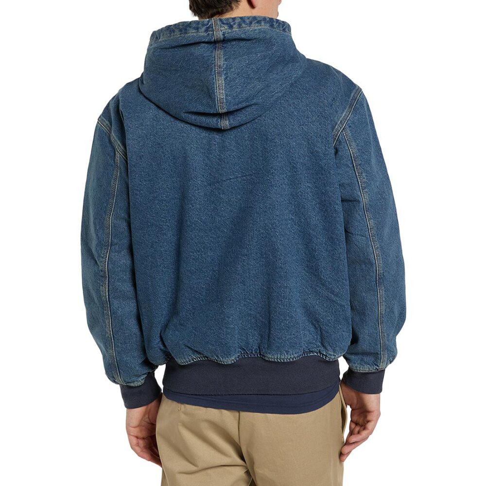 Dickies Hilham Denim Hooded Bomber Jacket - Mid Blue Fade