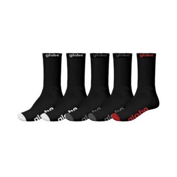 Globe OG Hi Crew Socks 5 Pack - Black/Assorted