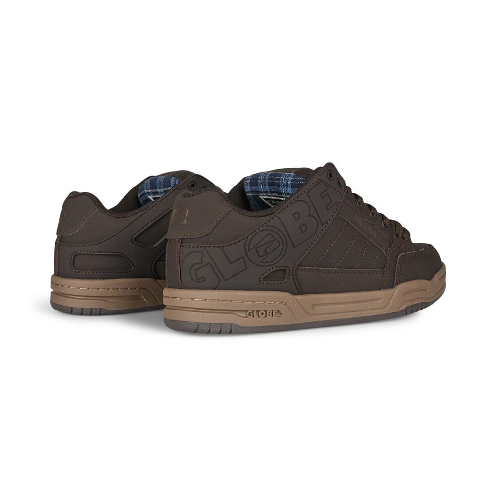 Globe Tilt Skate Shoes - Brown/Blue/Tartan