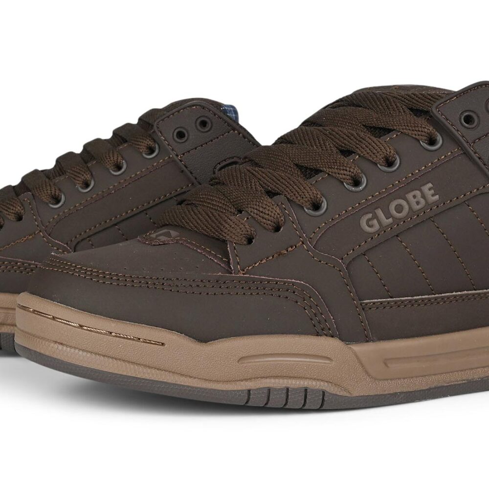 Globe Tilt Skate Shoes - Brown/Blue/Tartan
