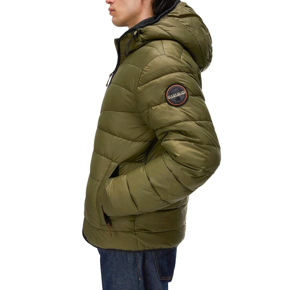 Napapijri Aerons Hooded Puffer Jacket - Olive Night