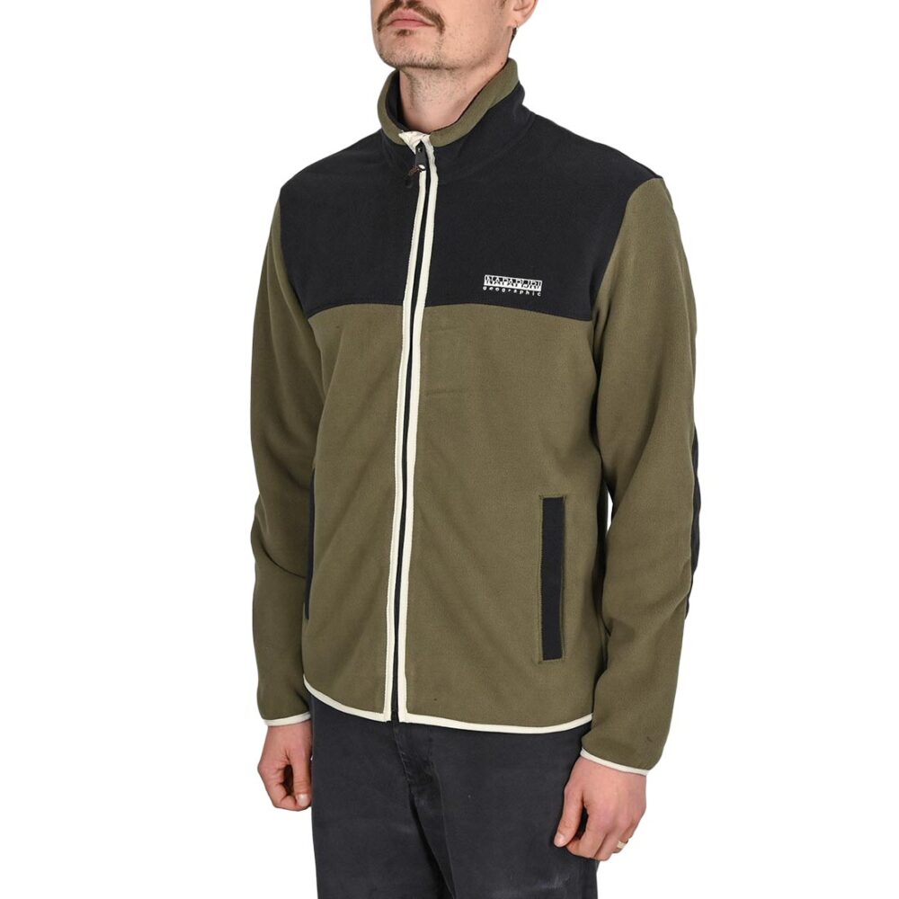 Napapijri Dergana Zip-Up Fleece - Olive Night
