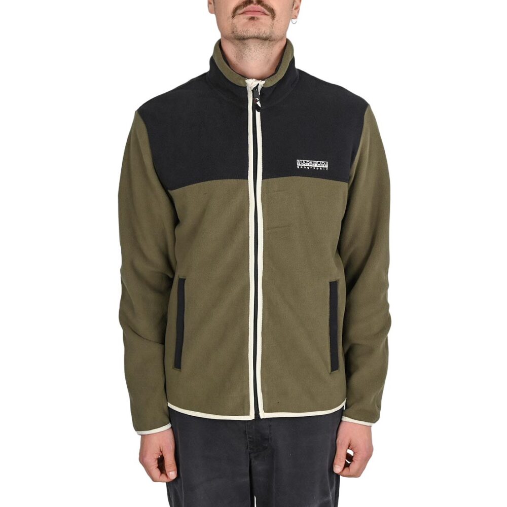 Napapijri Dergana Zip-Up Fleece - Olive Night